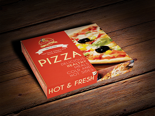 جعبه پیتزا و رنگ تحریک کننده 