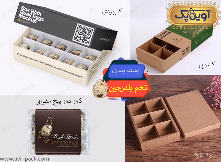 بسته بندی تخم بلدرچین | جعبه مقوایی تخم بلدرچین | کارتن تخم بلدرچین